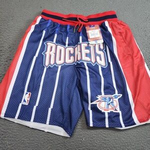 Houston Rockets Shorts Mens Large Blue Red NBA Basketball Classics Just Don